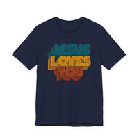 Load image into Gallery viewer, Jesus Loves You Retro Tee (Front Print)