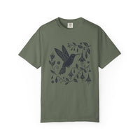 Load image into Gallery viewer, Folk Art Floral Hummingbird Tee