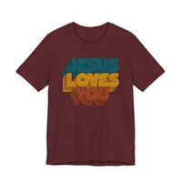 Load image into Gallery viewer, Jesus Loves You Retro Tee (Front Print)