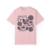 Load image into Gallery viewer, Folk Art Bird &amp; Hydrangea Tee