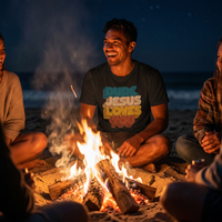 Load image into Gallery viewer, Dude, Jesus Loves You Retro Tee (Front Print)