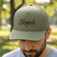Load image into Gallery viewer, &#39;Blessed&#39; Embroidered Cap
