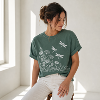 Load image into Gallery viewer, Dragonfly Wildflower Graphic Tee