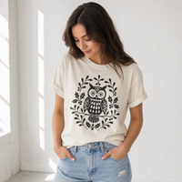 Load image into Gallery viewer, Folk Art Owl Graphic Tee