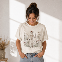 Load image into Gallery viewer, Wildflower Skeleton Graphic Tee