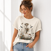 Load image into Gallery viewer, Floral Skeleton Graphic Tee