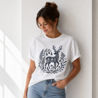 Load image into Gallery viewer, Folk Art Woodland Deer Tee
