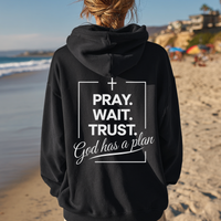 Load image into Gallery viewer, Pray Wait Trust Hoodie